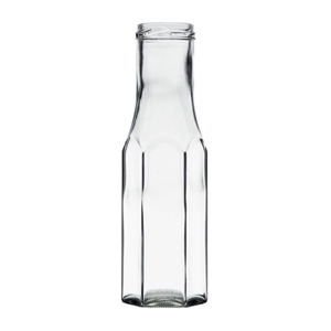 Image sur Bouteille sauce en verre hexagonale  250ml TO43 transparent
